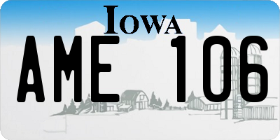 IA license plate AME106