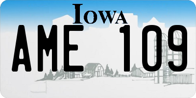 IA license plate AME109