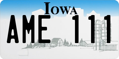 IA license plate AME111