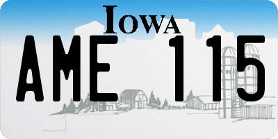 IA license plate AME115
