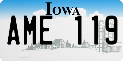 IA license plate AME119