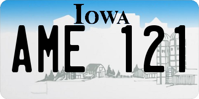 IA license plate AME121