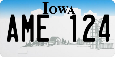 IA license plate AME124