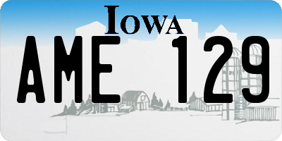 IA license plate AME129
