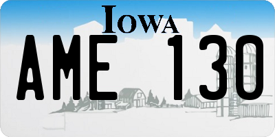 IA license plate AME130