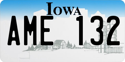 IA license plate AME132