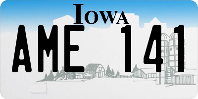 IA license plate AME141