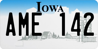 IA license plate AME142