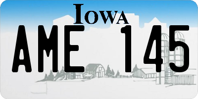 IA license plate AME145