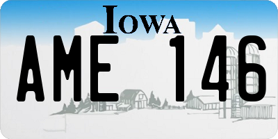 IA license plate AME146