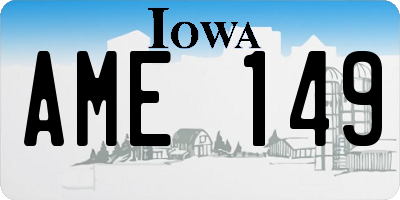 IA license plate AME149