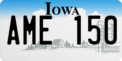IA license plate AME150