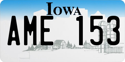 IA license plate AME153