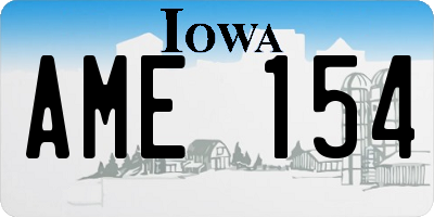 IA license plate AME154