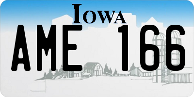 IA license plate AME166