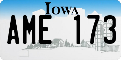 IA license plate AME173