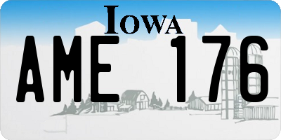 IA license plate AME176