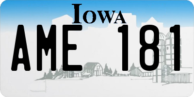 IA license plate AME181