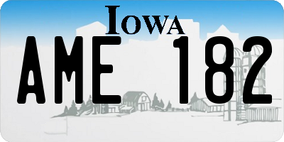 IA license plate AME182