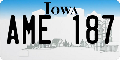 IA license plate AME187