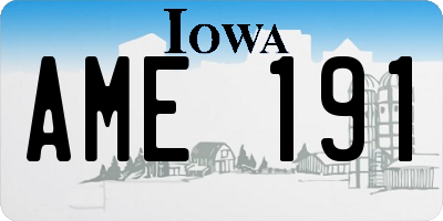 IA license plate AME191