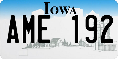 IA license plate AME192