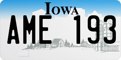 IA license plate AME193