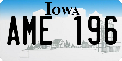 IA license plate AME196