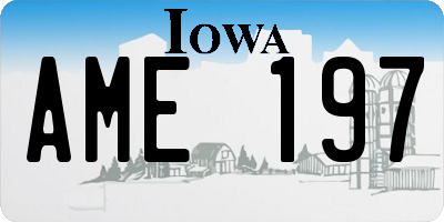 IA license plate AME197