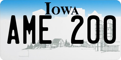 IA license plate AME200
