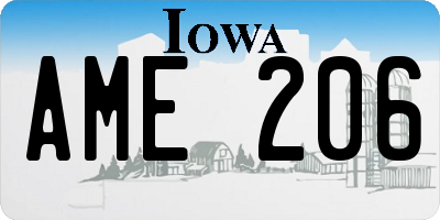 IA license plate AME206