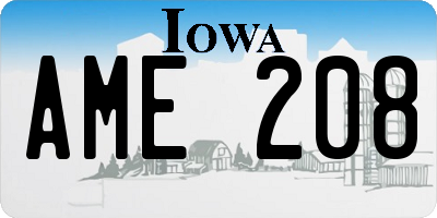 IA license plate AME208