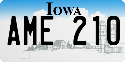 IA license plate AME210