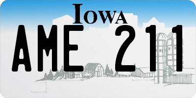 IA license plate AME211