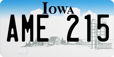 IA license plate AME215