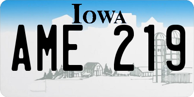 IA license plate AME219
