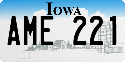 IA license plate AME221