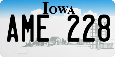 IA license plate AME228