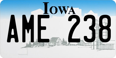 IA license plate AME238