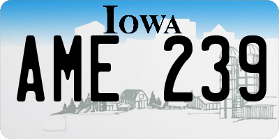 IA license plate AME239