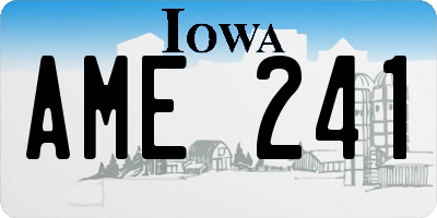 IA license plate AME241