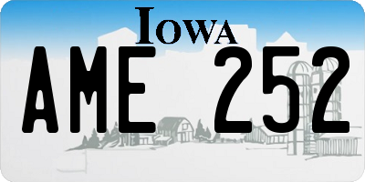 IA license plate AME252