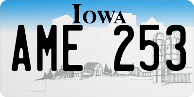 IA license plate AME253