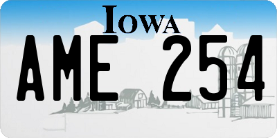 IA license plate AME254