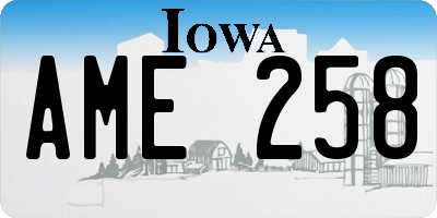 IA license plate AME258