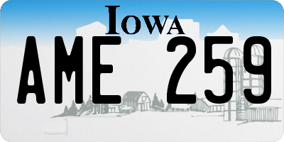 IA license plate AME259