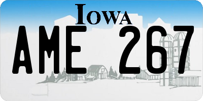 IA license plate AME267