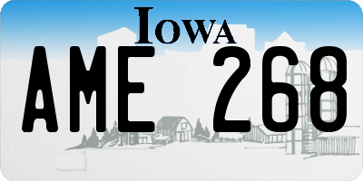 IA license plate AME268