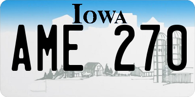 IA license plate AME270