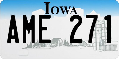 IA license plate AME271